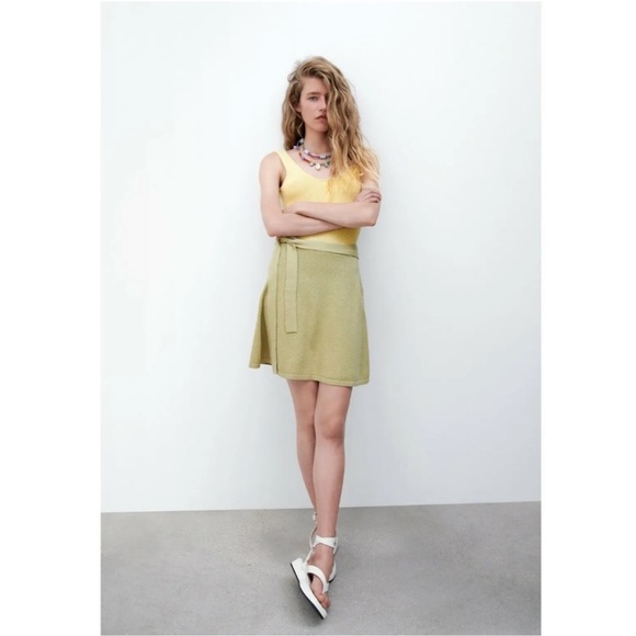 Zara Knit Wrap Mini Skirt - Picture 3 of 13
